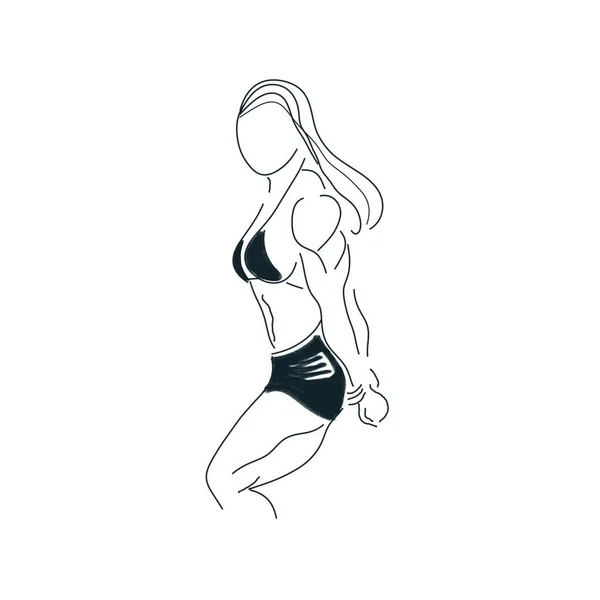 Egy Női Atlétikai Figura Sziluettje Illusztráció Sport — Stock Fotó