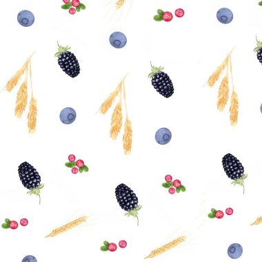 Buğday, yabanmersini, böğürtlen, böğürtlen, böğürtlen.