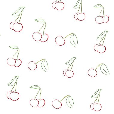 Kiraz. Dekorasyon. Resim, dekor, meyve, kırmızı, resim 