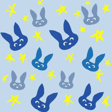 Tavşan, illüstrasyon, desen, dekor, kumaş, dekorasyon, çizgi film, tekstil