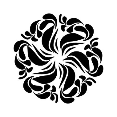 Desen, dekor, deko, sanat, element, siyah, beyaz üzerine siyah