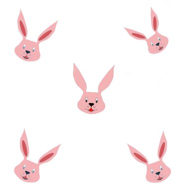 tavşan, tavşan, paskalya, karikatür, hayvan, vektör, illüstrasyon, tavşan seti, şirin, tatil, evcil hayvan, bahar, eğlence, tasarım, pembe, mutlu, kart, sanat, havuç, bebek, komik, kulaklar, tavşan seti, bebekler için kumaş, tekstil,