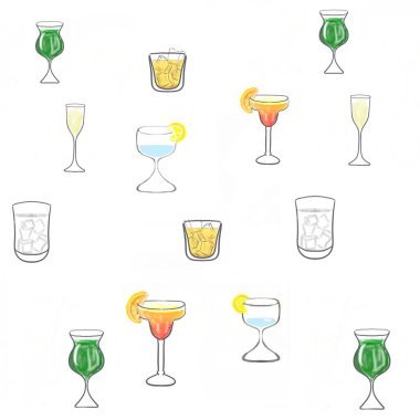 Cam, kokteyl, içki, şarap, alkol, bar, ikon, vektör, set, bira, martini, şampanya, bardak, siluet, içecekler, şarap bardağı, illüstrasyon, parti, restoran, koleksiyon, sembol, içecek, boş, ikonlar, su, dekor, dekorasyon, bardak seti 