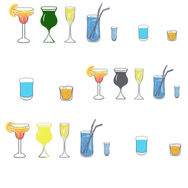 bardak, kokteyl, şarap, içki, alkol, bar, vektör, bira, set, parti, ikon, şampanya, şarap kadehi, martini, ikonlar, içecekler, illüstrasyon, koleksiyon, meyve suyu, içecek, tasarım, sembol, restoran, buz, içki seti, kokteyl seti