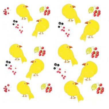 Kuşlar ve böğürtlenler, böğürtlenler, desenler, böğürtlen seti, yaz, gıda, vejetaryen, parlak, kuş üzümü, sarı kuşlar