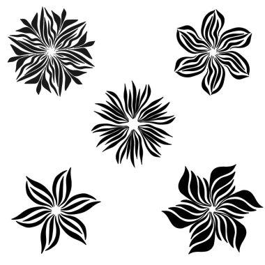 Çiçek seti, dövme, dekor, sanat gibi çiçekler.