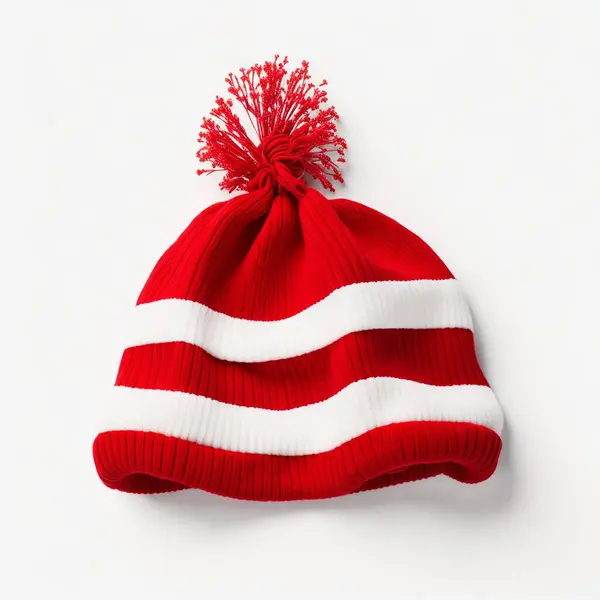 Beyaz Arkaplanda Kırmızı Kar Şapkası — Stok fotoğraf