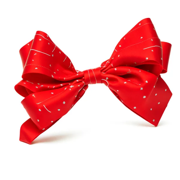 白い背景に赤いクリスマスの弓 — ストック写真