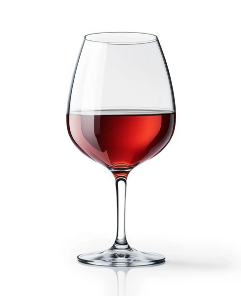 glass of red wine on white background