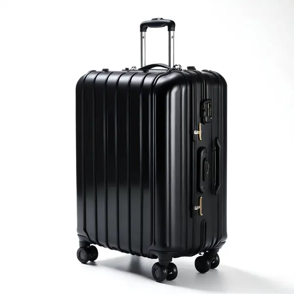 Stock image High-resolution image showcasing a sleek black suitcase, perfect for travel themes