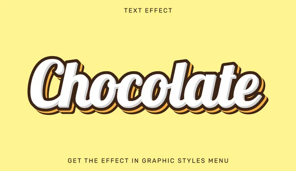 Chocolate Efeito Texto Editável Estilo Texto Emblema Para Publicidade Branding — Vetor de Stock