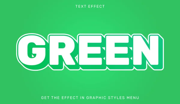 Efeito Texto Verde Editável Estilo Com Cores Verde Branco Emblema — Vetor de Stock