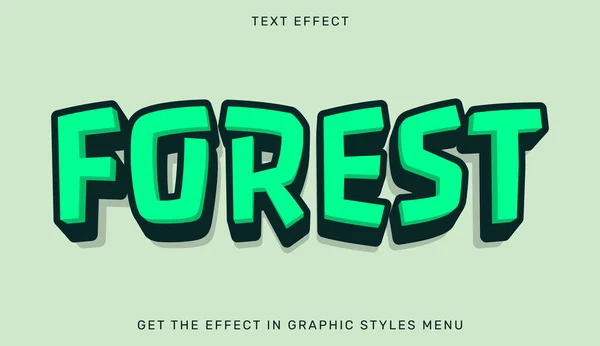 Floresta Efeito Texto Editável Estilo Texto Emblema Para Publicidade Branding — Vetor de Stock