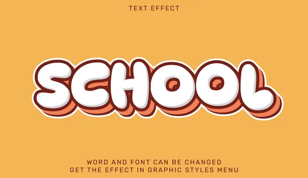 Schoolbewerkbaar Teksteffect Stijl Tekst Embleem Voor Reclame Branding Bedrijfslogo — Stockvector
