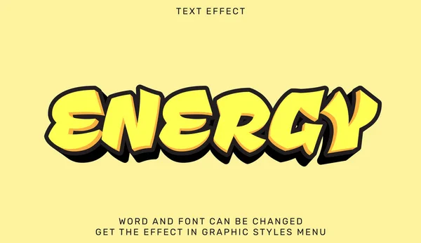Energy Text Effect Template Style Text Emblem Advertising Branding Business — Stock Vector