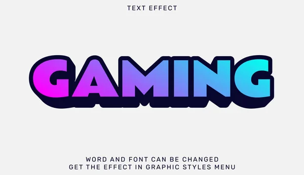 Gaming Template Εφέ Κειμένου Σχεδιασμό Έμβλημα Κειμένου Για Διαφήμιση Branding — Διανυσματικό Αρχείο