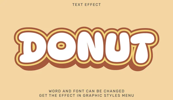 Donut Texteffekt Vorlage Design Textemblem Für Werbung Branding Firmenlogo — Stockvektor