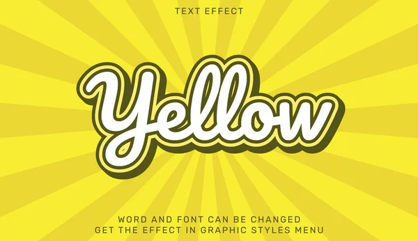 Шаблон Эффекта Желтого Текста Дизайне Текстовая Эмблема Рекламы Брендинга Логотипа — стоковый вектор