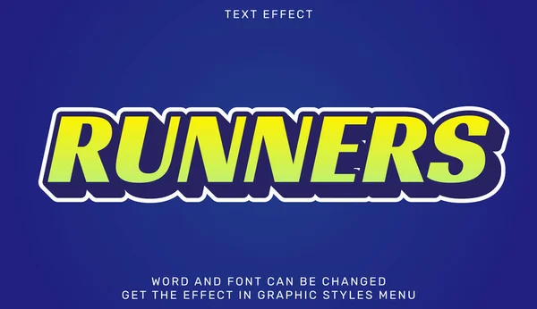 Runners Tekst Effect Template Ontwerp — Stockvector