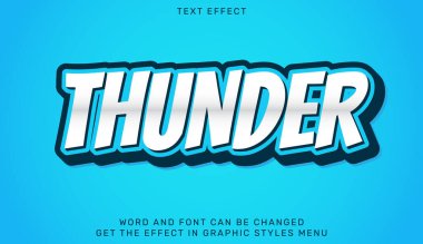 Gök gürültüsü metin efekti şablonu 3 boyutlu tasarım