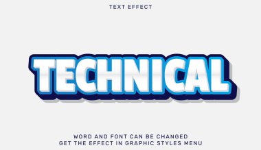 Teknik metin efekti şablonu 3 boyutlu tasarım