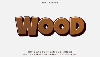 Tahta metin efekti şablonu 3 boyutlu tasarım