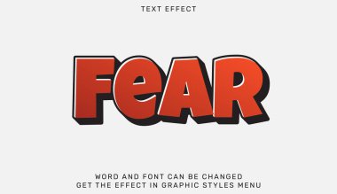 3D dizayn edilmiş korku metin efekti şablonu