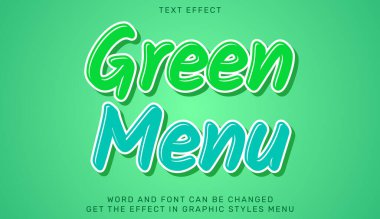 Yeşil menü efekti şablonu 3 boyutlu tasarım