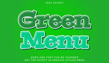 Yeşil menü efekti şablonu 3d biçiminde