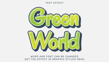 Yeşil dünya metin efekti 3 boyutlu tasarım