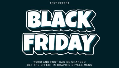 Kara Cuma metin efekti 3D tasarımı