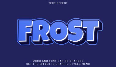 Mavi buzlu estetik ve kalın tipografi ile parlak buzlu metin efekti