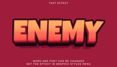 3 boyutlu dizaynda düşman metin efekti