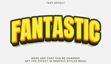 3d tarzında fantastik metin efekti. Reklam, marka ve iş logosu için metin amblemi