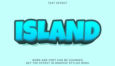 3D dizayn edilmiş ada metin efekti