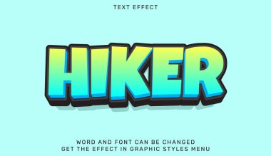 Açık mavi arkaplanda Yürüyüşçü sözcüğünün 3d metin grafiği