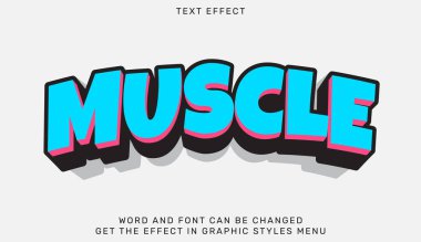 3d biçiminde kas metin efekti