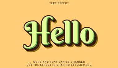 Retro biçimlendirilmiş metin okuma Hello 3D gölgeleme ile çarpıcı yeşil bir renk ile sıcak turuncu bir arkaplan üzerinde görüntüler. Selamlama, mesaj, tasarım ve yaratıcılık temalı uygulamalar için uygundur