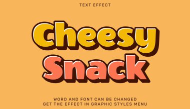 Turuncu arka planda ucuz ve abur cubur kelimelerini içeren renkli kalın metin efekti tasarımı