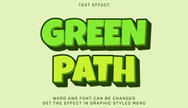 Parlak minimalist arkaplanda yeşil yol 3d metin efekti