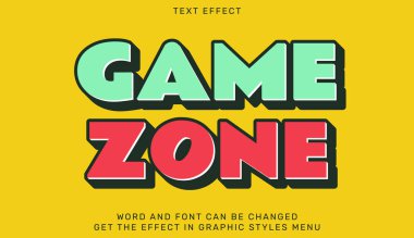 Sarı arkaplanda cesur ve renkli oyun alanı metin efekti