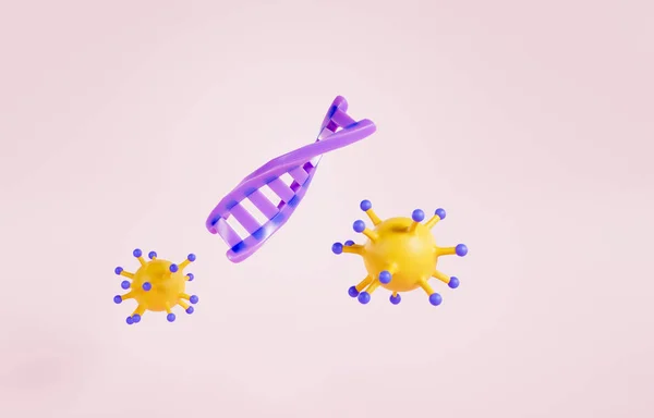 Rendu Des Agents Pathogènes Leur Structure Matériel Génétique Sur Fond — Photo