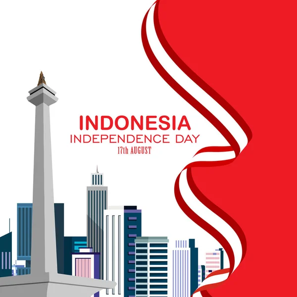 Indonesia Independencia Día Vector Fondo Adecuado Para Tarjeta Banner Póster — Vector de stock