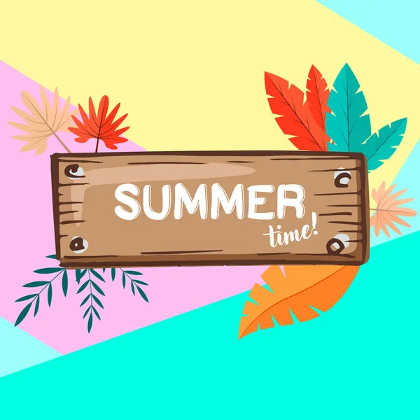 Hello Summer Vector Illustration Welcome Summer Suitable Card Banner Poster — Stock Vector