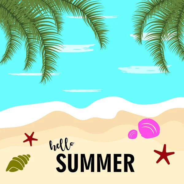 夏天矢量图解 欢迎夏天 适用于卡片 横幅或海报 — 图库矢量图片