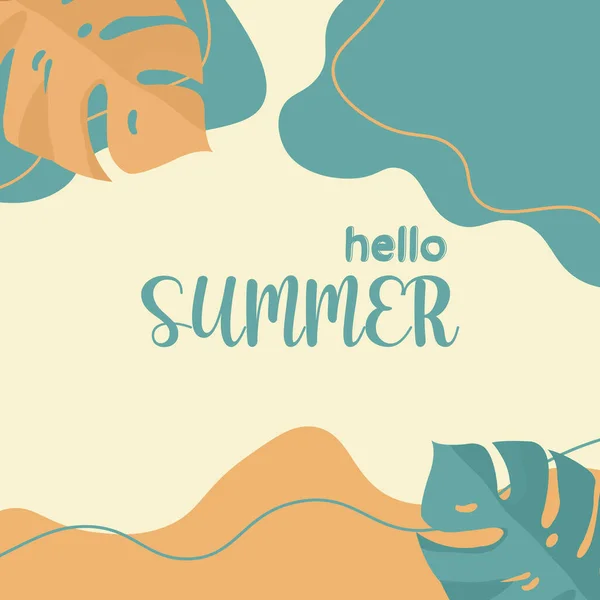 Bonjour Illustration Vectorielle Été Bienvenue Summer Suitable Pour Carte Bannière — Image vectorielle