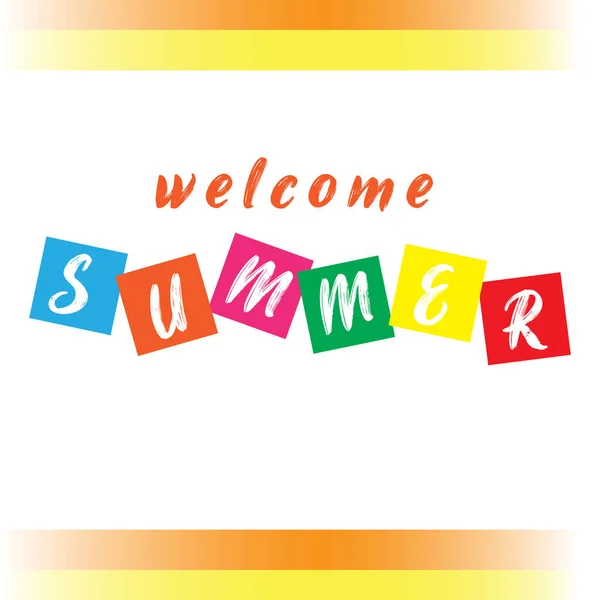 Hola Ilustración Vectorial Verano Bienvenido Summer Suitable Para Tarjeta Banner — Archivo Imágenes Vectoriales