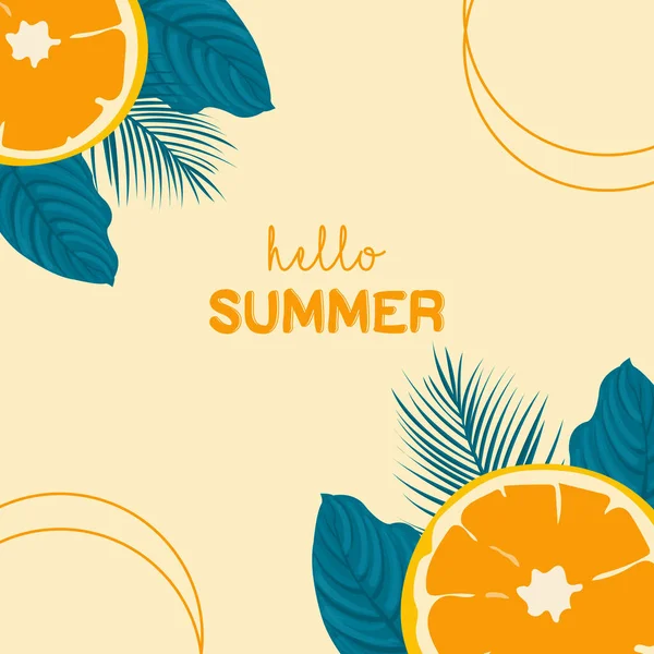 Hola Ilustración Vectorial Verano Bienvenido Summer Suitable Para Tarjeta Banner — Archivo Imágenes Vectoriales