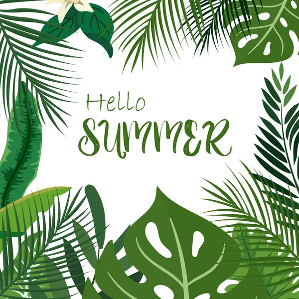 Ciao Estate Vettoriale Illustrazione Benvenuto Summer Suitable Carta Banner Poster — Vettoriale Stock