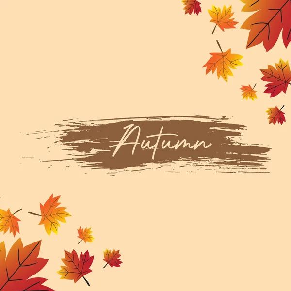Ciao Autumn Welcome Autunno Vettore Sfondo Adatto Carta Banner Poster — Vettoriale Stock